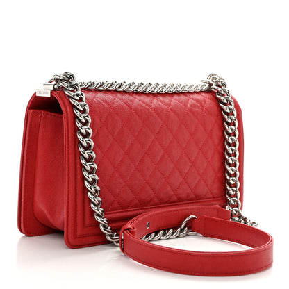 Chanel Caviar Quilted Medium Boy Flap Red 3 of 11