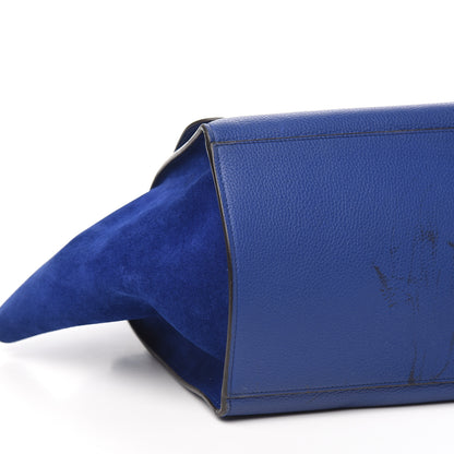 Celine Drummed Calfskin Suede Medium Trapeze Indigo 9 of 13
