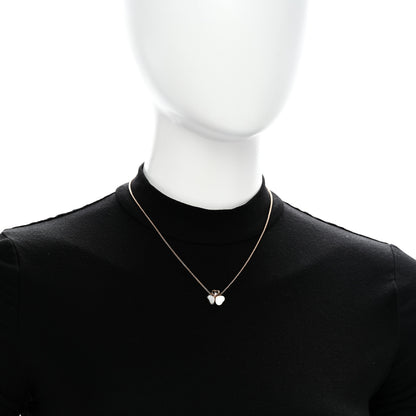 Chopard 18K Rose Gold Diamond Mother of Pearl Happy Hearts Wings Pendant Necklace 2 of 4