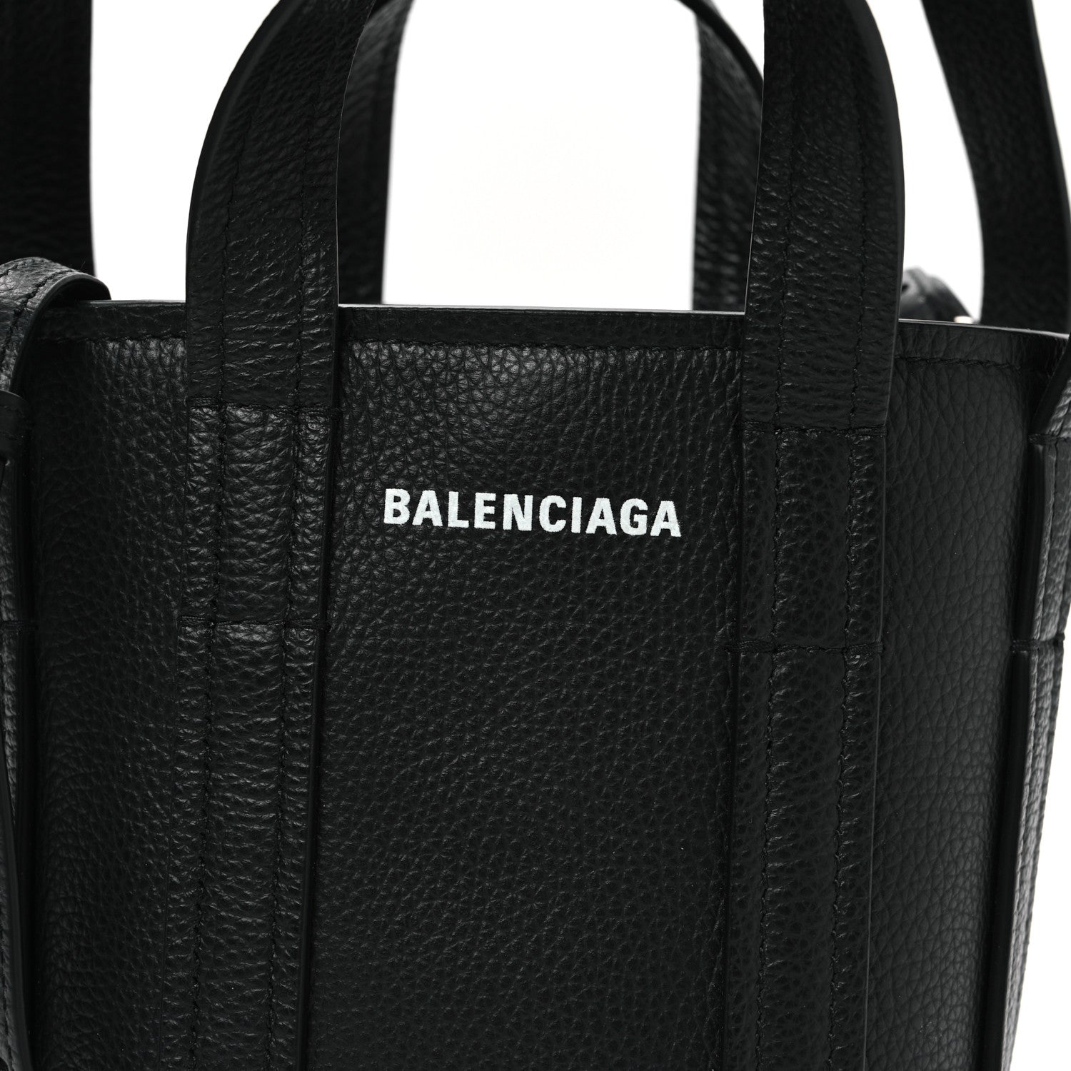 Balenciaga Grained Calfskin Mini 2.0 Everyday North South Shoulder Tote Bag Black 7 of 10