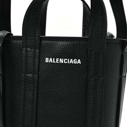 Balenciaga Grained Calfskin Mini 2.0 Everyday North South Shoulder Tote Bag Black 7 of 10