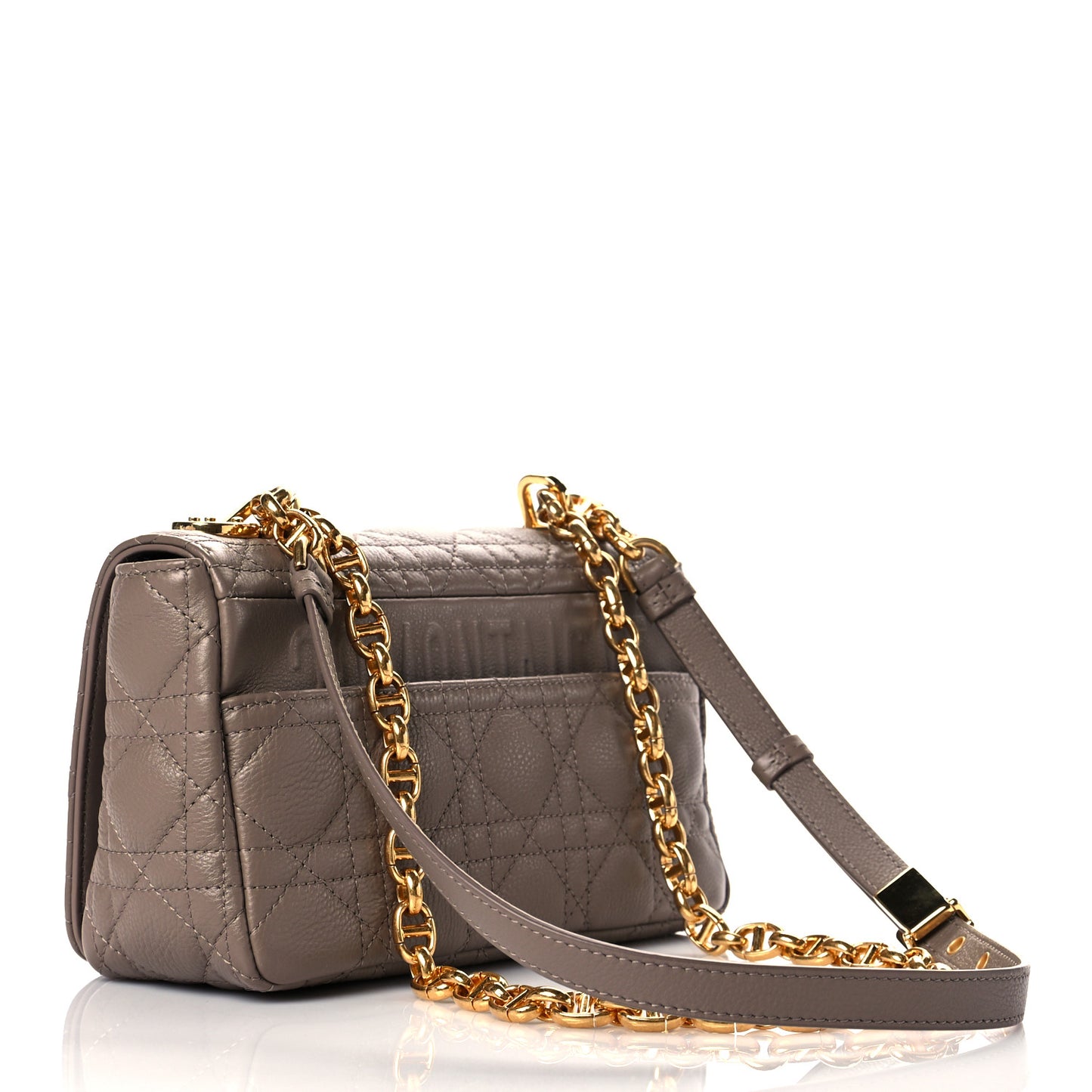 Calfskin Cannage Small Caro Bag Taupe
