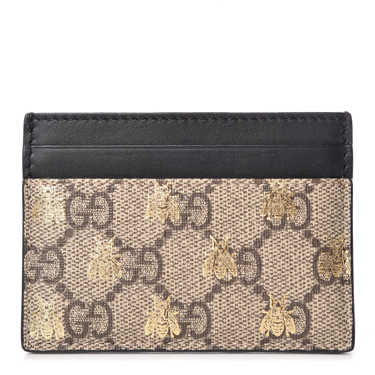 Gucci GG Supreme Monogram Bees Card Holder Black 1 of 7