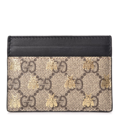 Gucci GG Supreme Monogram Bees Card Holder Black 1 of 7