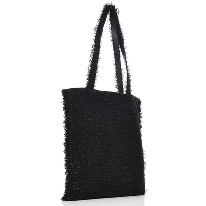 Chanel Tweed Resin Strass Large Robot Shopping Bag Black 2 of 9