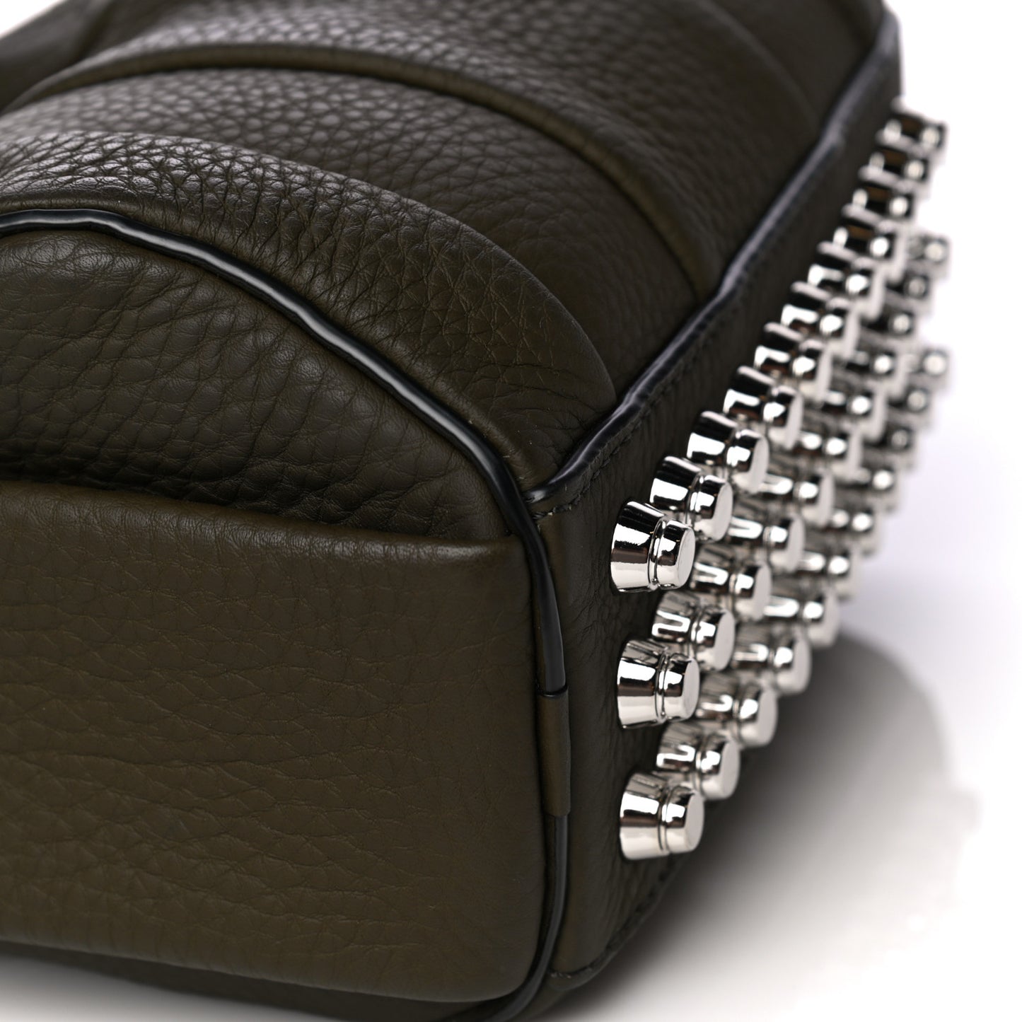 Pebbled Calfskin Mini Rockie Matte Khaki Green Rhodium Hardware