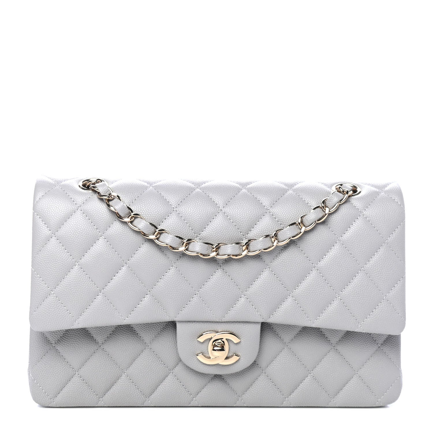 Chanel Caviar Quilted Medium Double Flap Grey 1 of 4