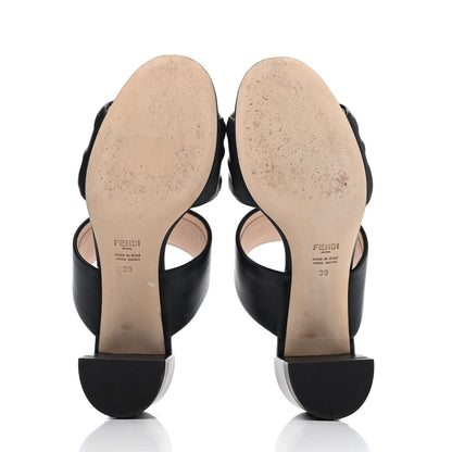 Fendi Nappa FF Embossed Slide Sandals 39 Black 4 of 4