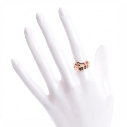 Hermes 18K Rose Gold Kelly Diamond Double Tour Chaine d'Ancre Ring 53 6.5 2 of 6