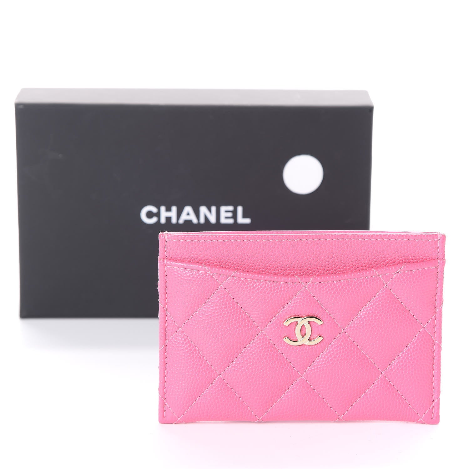 Chanel Caviar Quilted Card Holder Pink 10 of 10