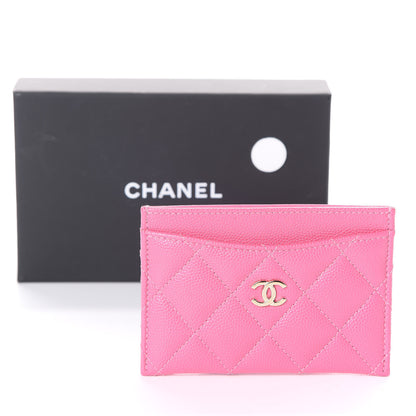 Chanel Caviar Quilted Card Holder Pink 10 of 10