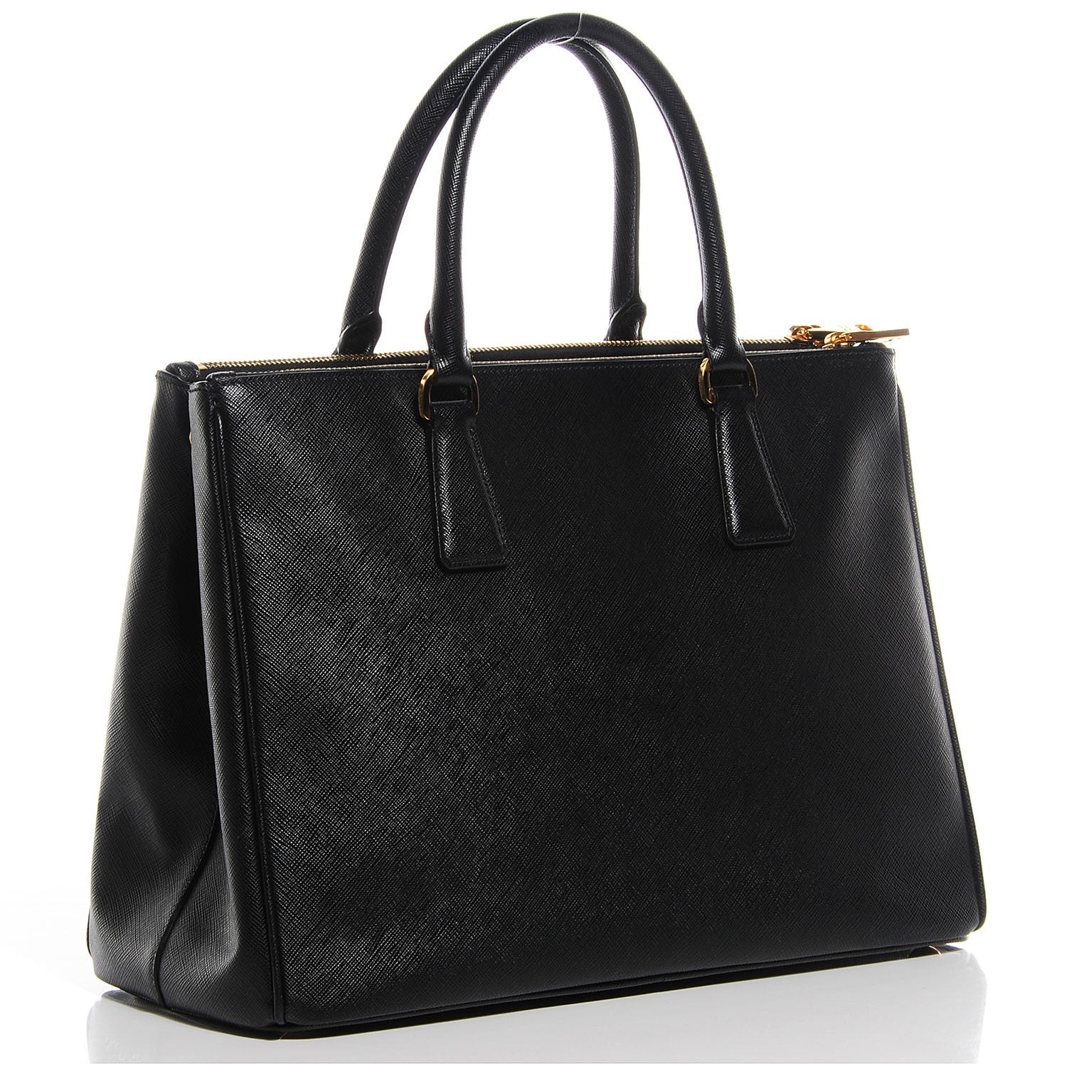Prada Saffiano Lux Medium Double Zip Tote Nero Black 3 of 9