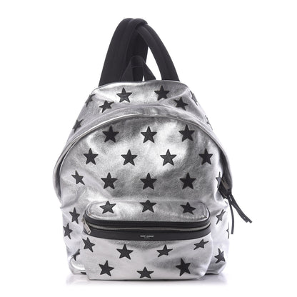 Saint Laurent Metallic Buffalo Star Hunting Backpack Silver Black 1 of 11