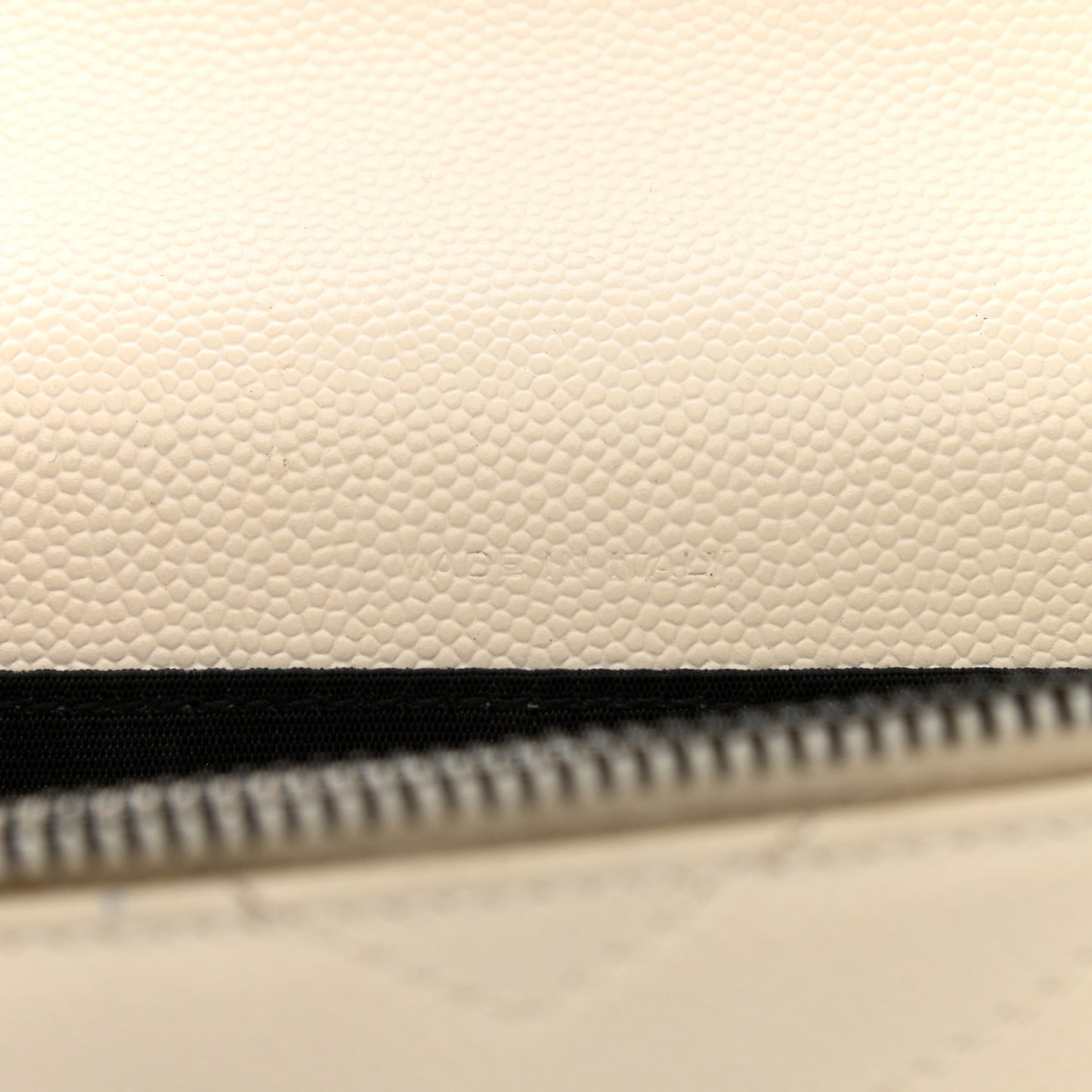 Grain De Poudre Matelasse Chevron Monogram Envelope Chain Wallet Dove White