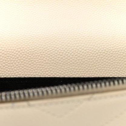 Saint Laurent Grain De Poudre Matelasse Chevron Monogram Envelope Chain Wallet Dove White 7 of 22