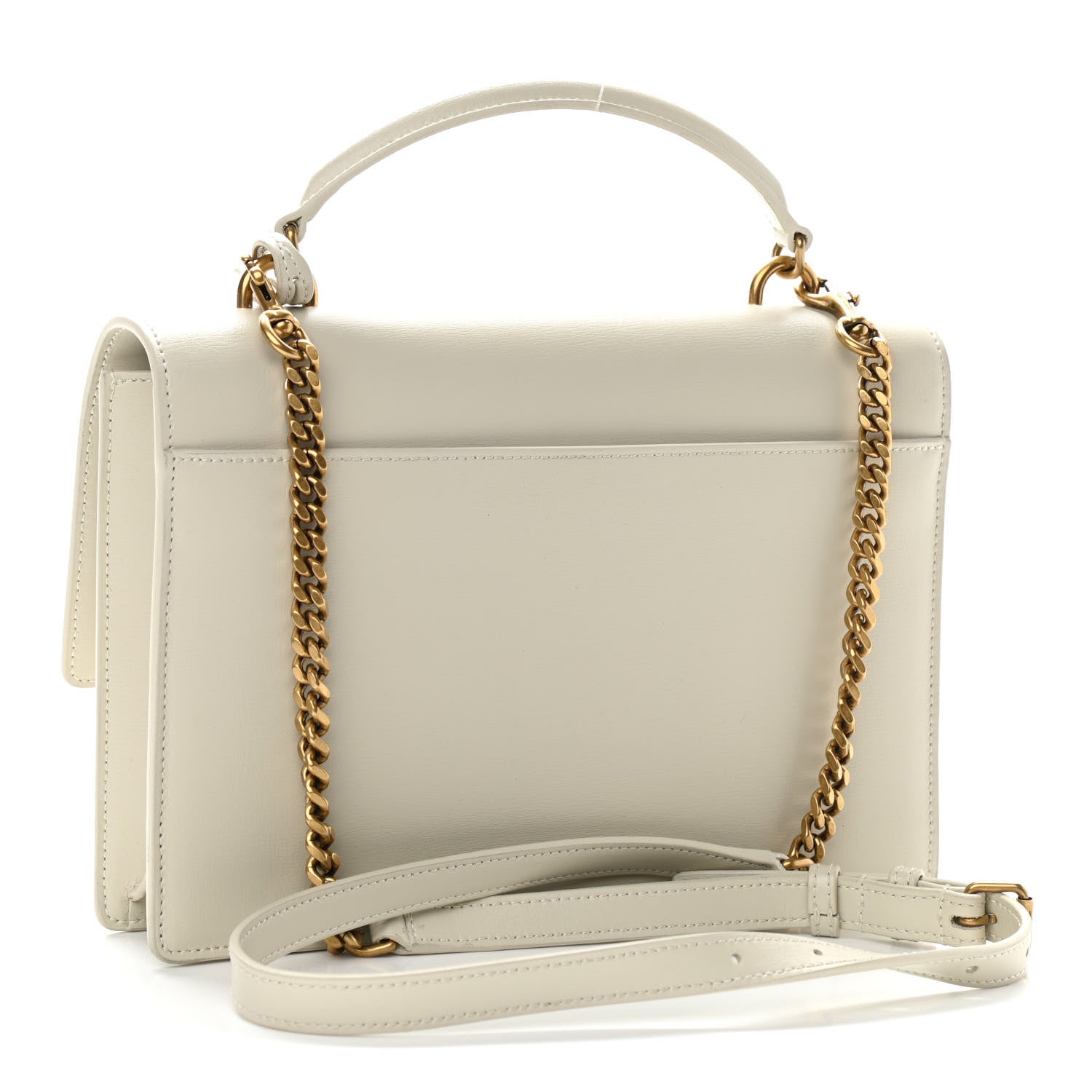 Saint Laurent Smooth Calfskin Medium Monogram Sunset Satchel Blanc Vintage 2 of 10