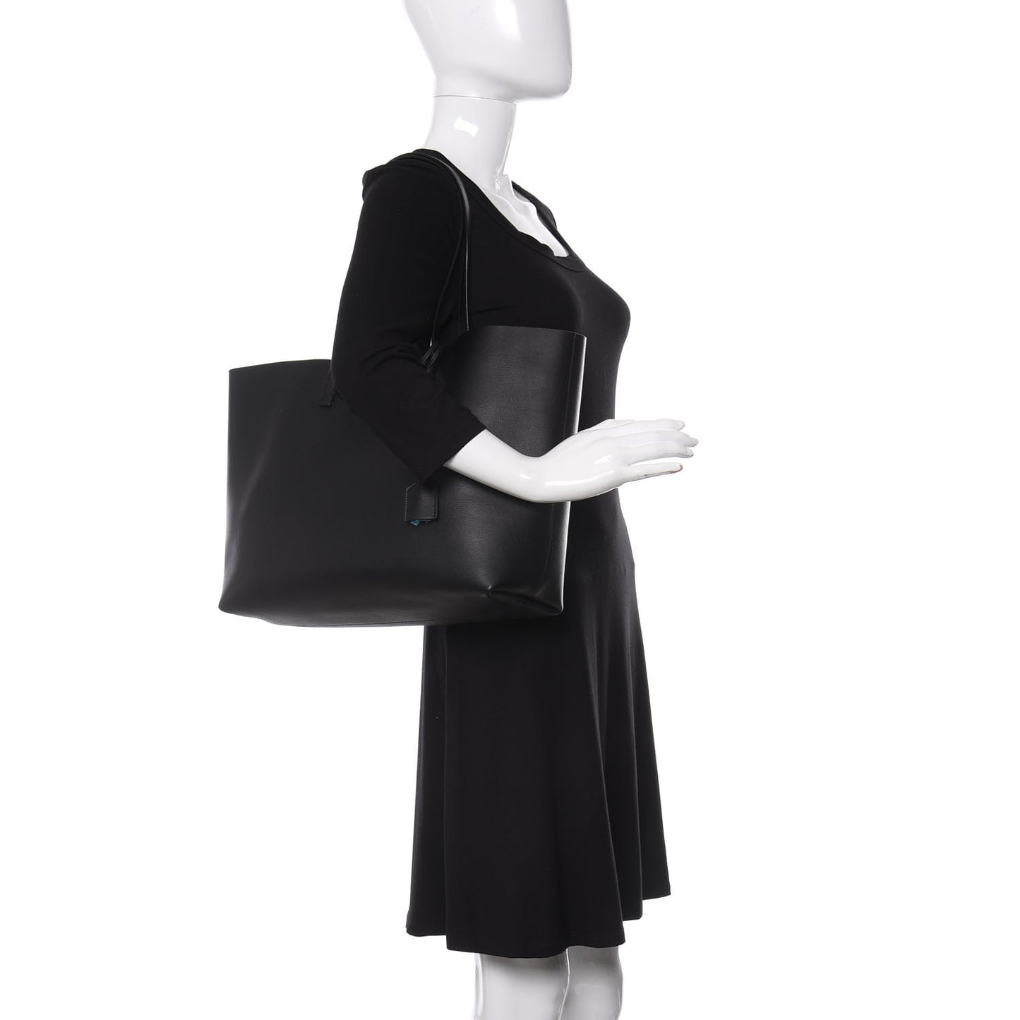 Calfskin Large Shopping Tote Black