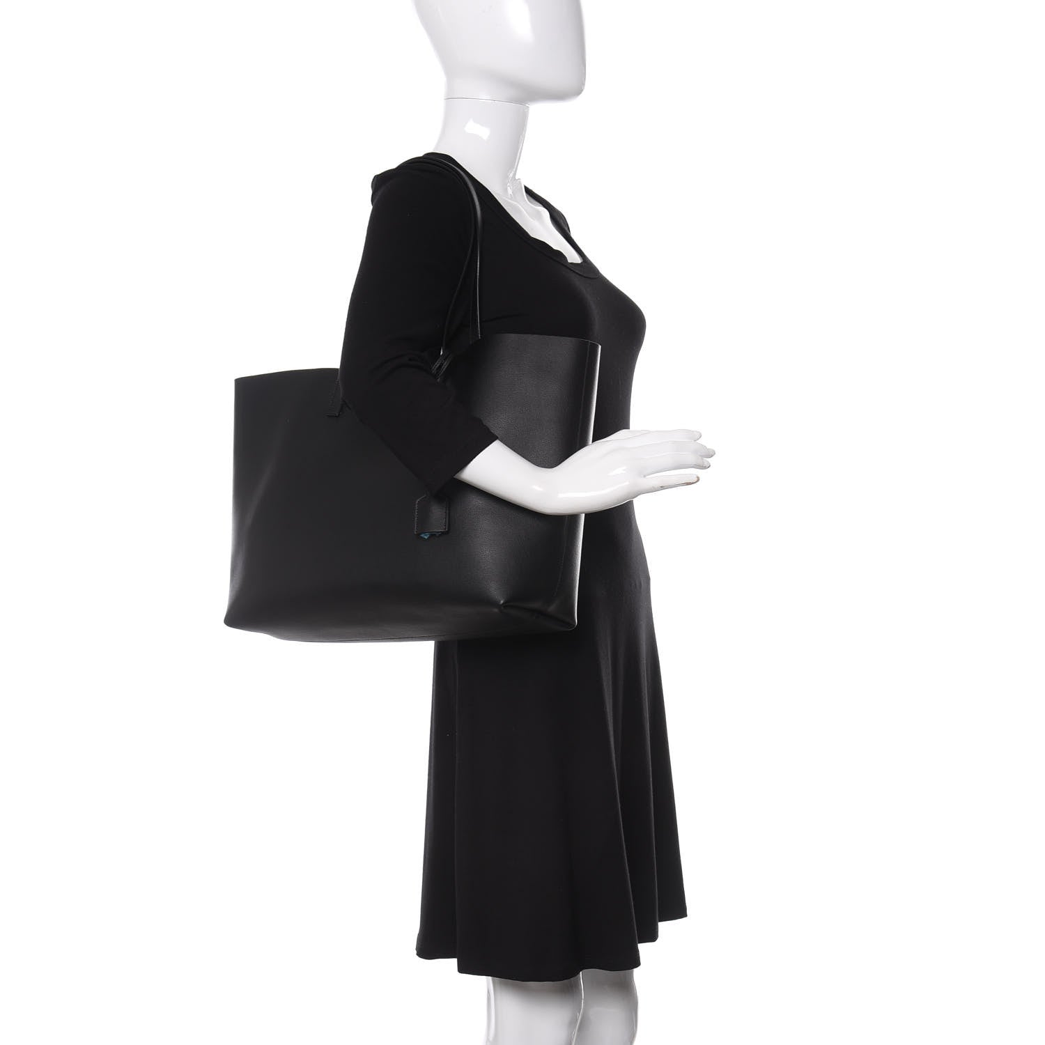 Saint Laurent Calfskin Large Shopping Tote Black 2 of 12