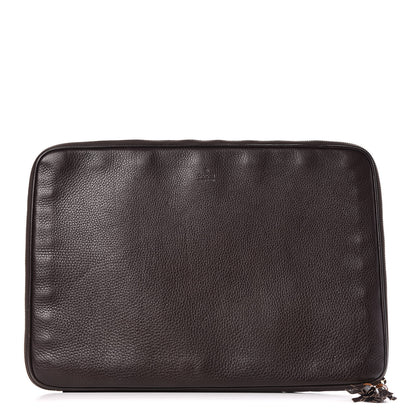 Gucci Grained Calfskin Bamboo Tassle Laptop Case Brown 1 of 13