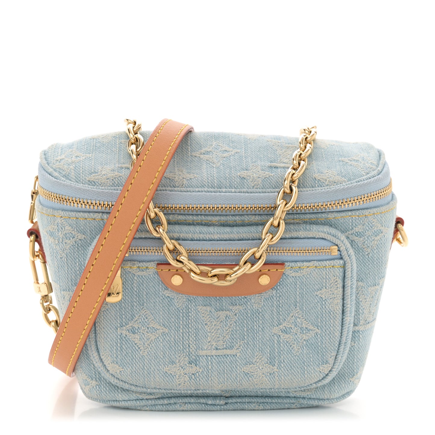Monogram Denim Mini Bumbag Sky Blue