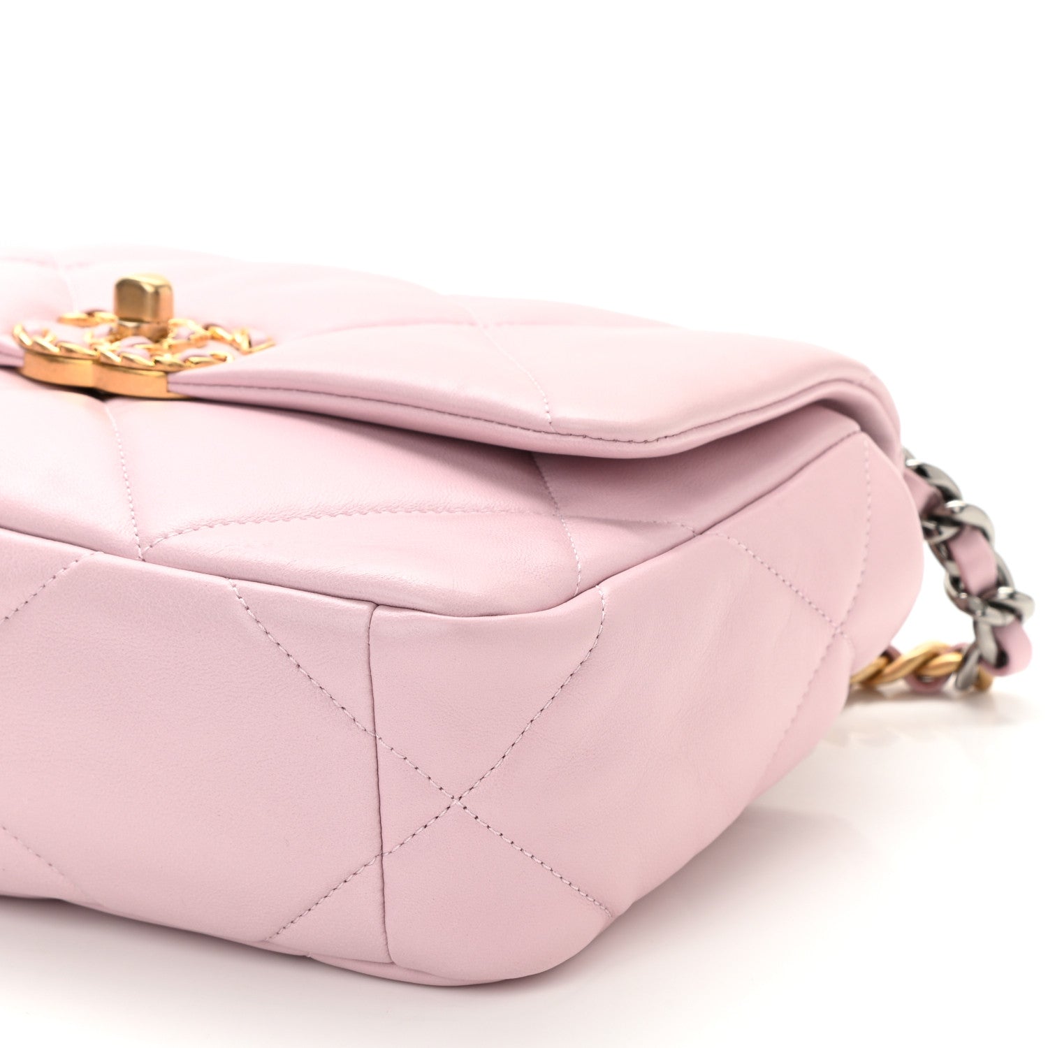 Chanel Lambskin Quilted Medium Chanel 19 Flap Light Pink 10 of 12