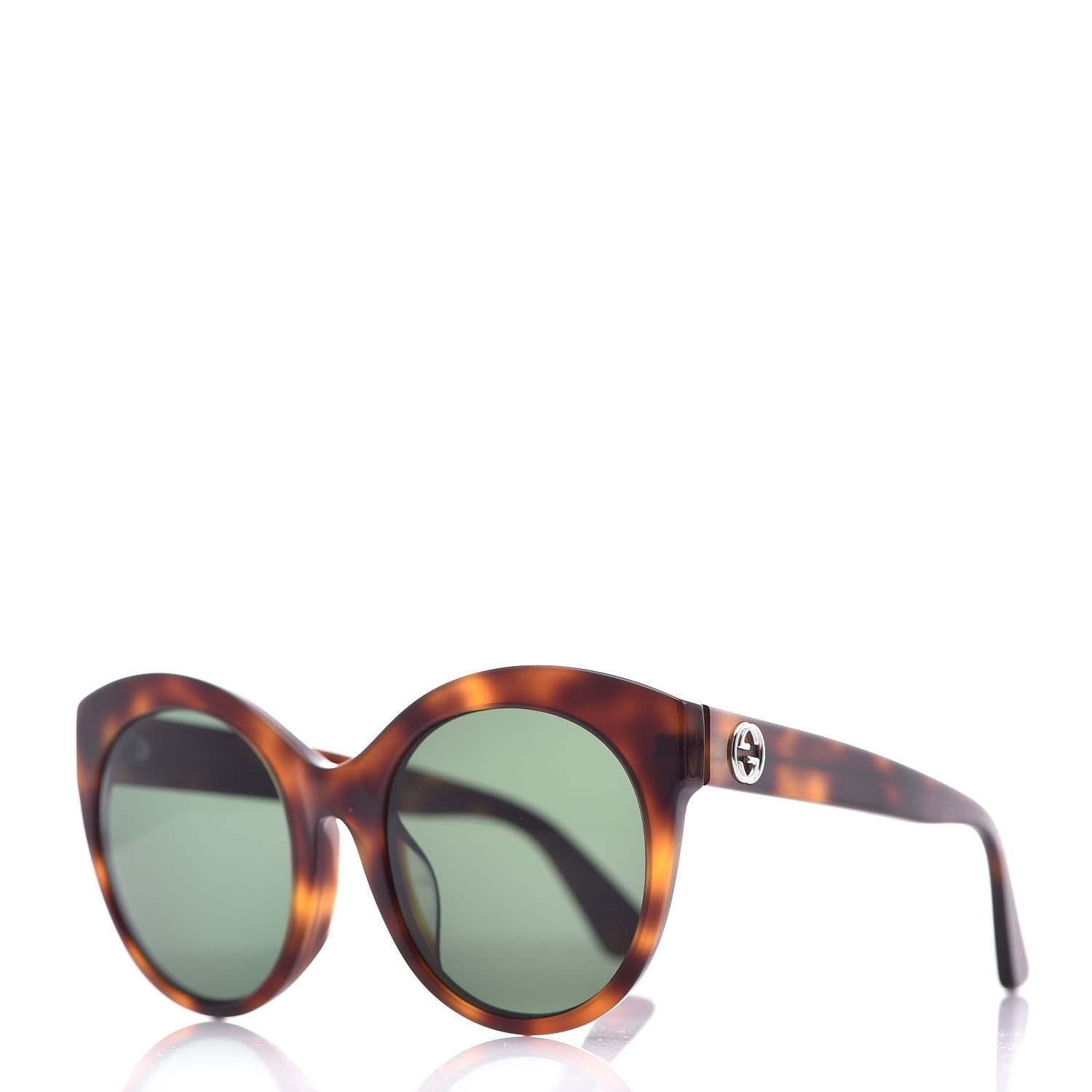 Gucci Round GG Sunglasses GG0028SA Tortoise 1 of 8