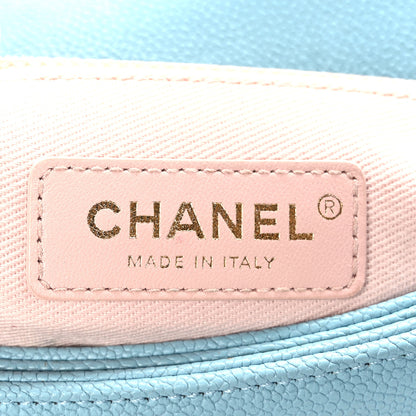 Chanel Grained Calfskin Quilted Medium Cuba Top Handle Flap Blue 7 of 16