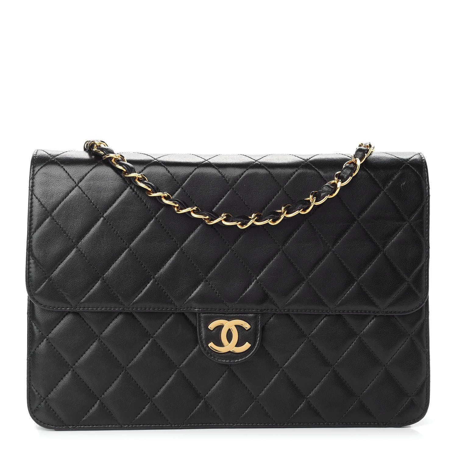 Chanel Lambskin Quilted Medium Single Flap Black 1 of 9