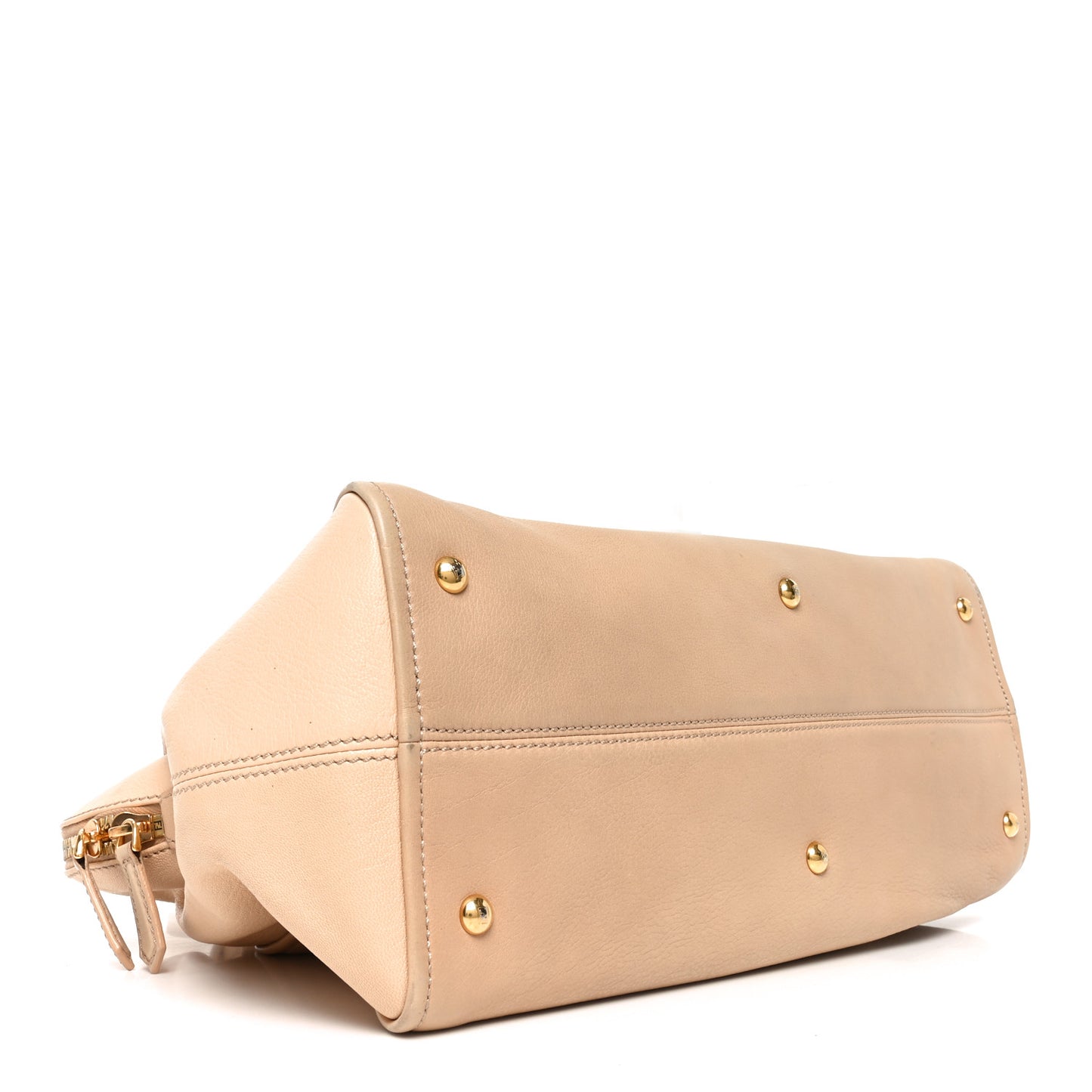 Capra Vitello Dolce Marmol Colorblock Large Chameleon Tote Cipria Makeup Camel