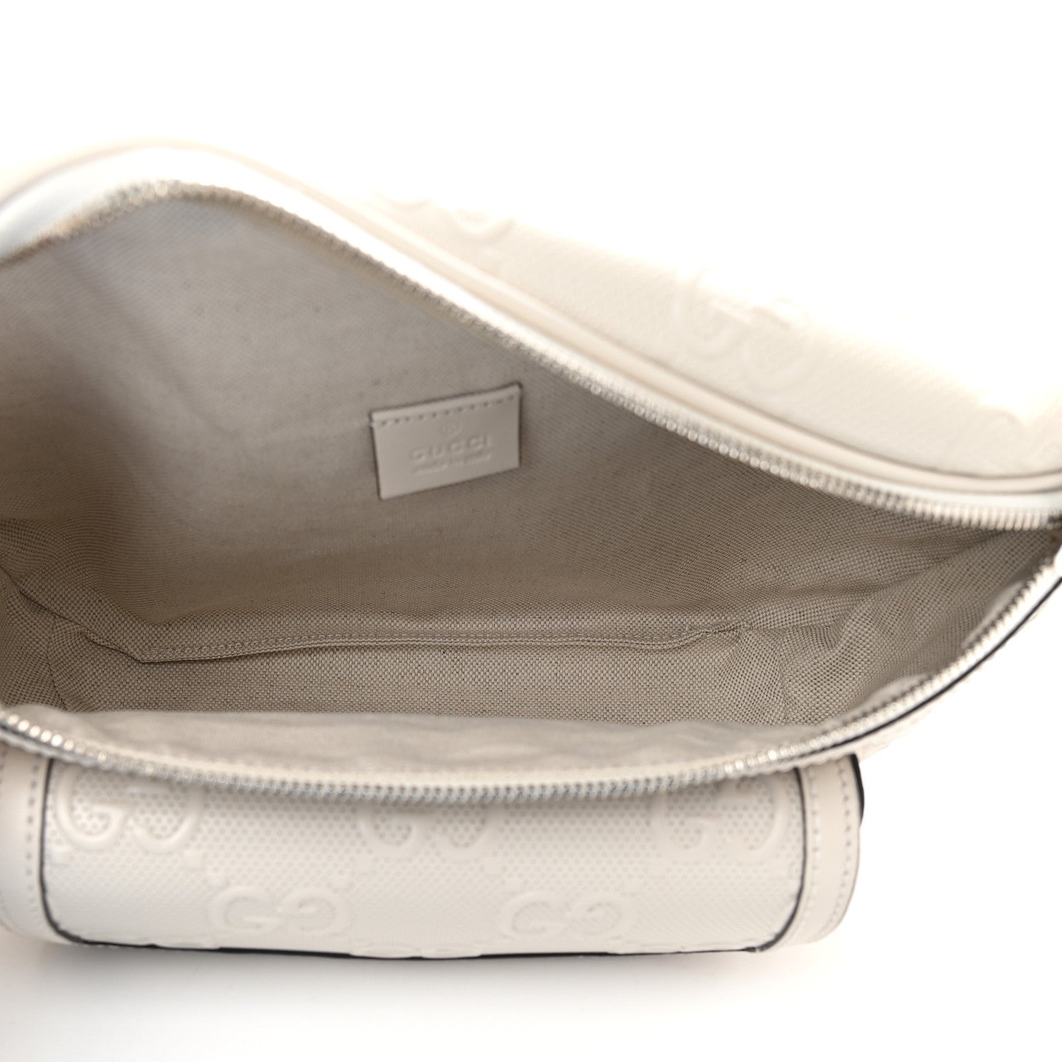 Gucci Calfskin GG Tennis Embossed Pocket Belt Bag Mystic White 5 of 9