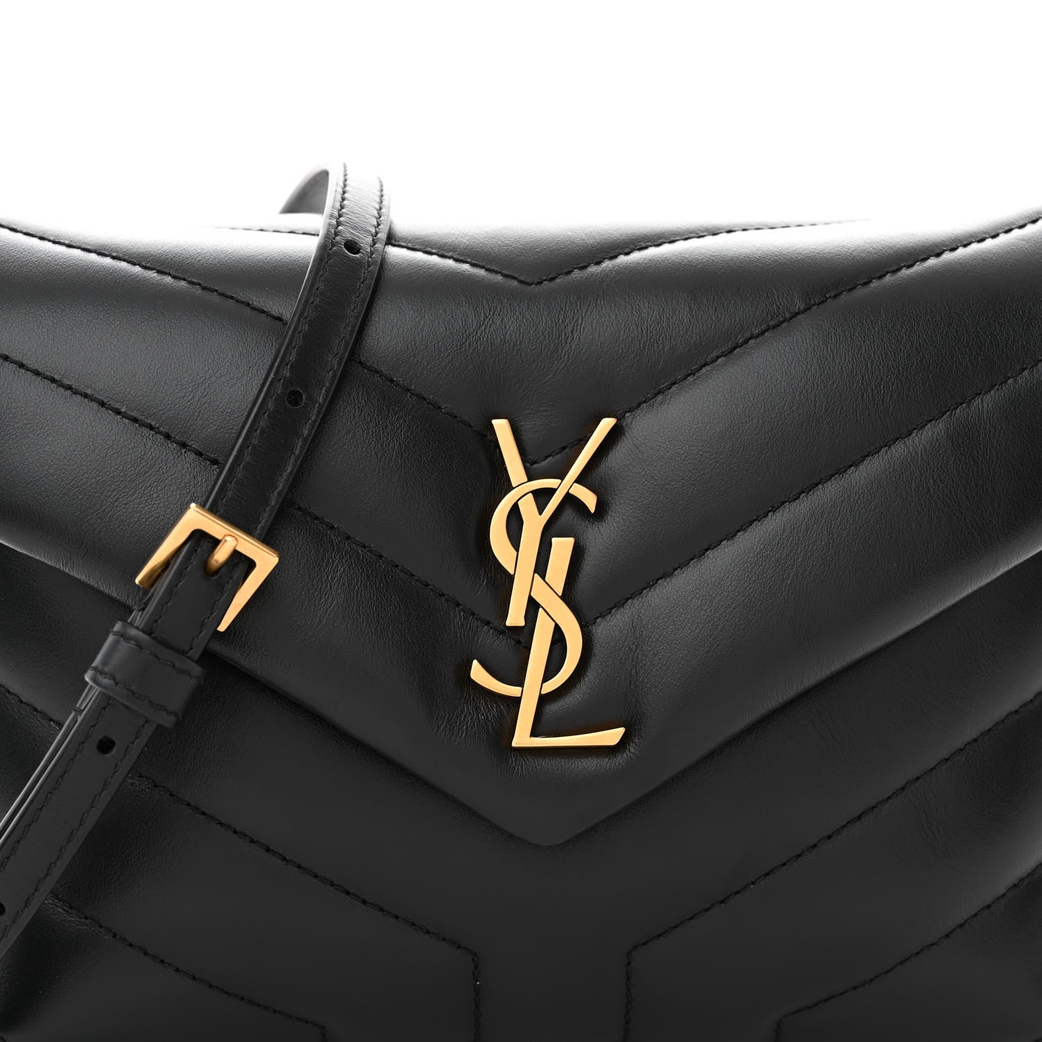 Saint Laurent Calfskin Y Quilted Monogram Toy Loulou Crossbody Bag Black 8 of 12