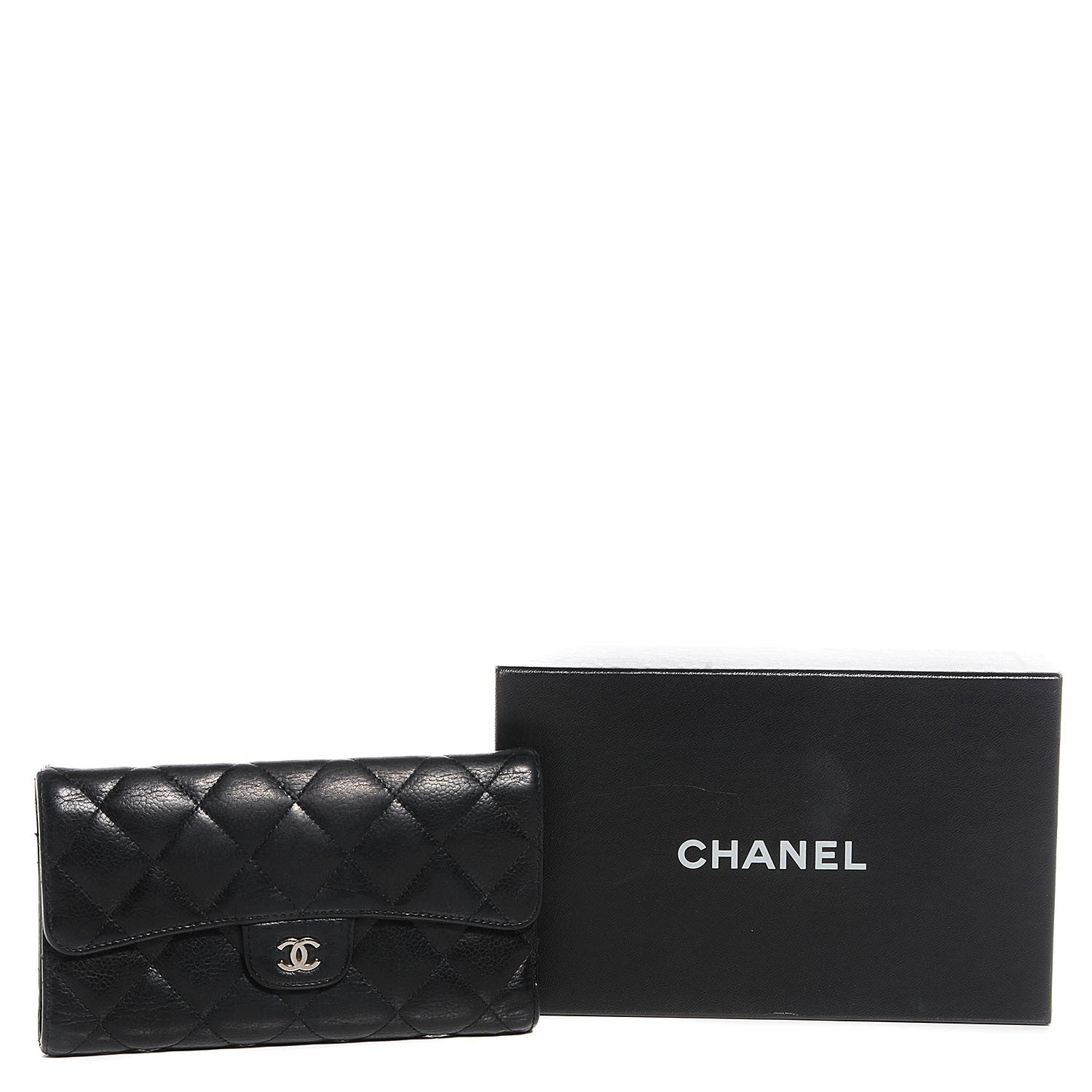 Chanel Caviar Quilted Long Flap Wallet Black 8 of 8