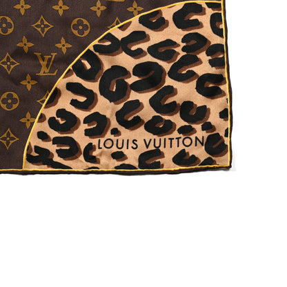Louis Vuitton Silk Leopard Monogram Square Scarf 2 of 4