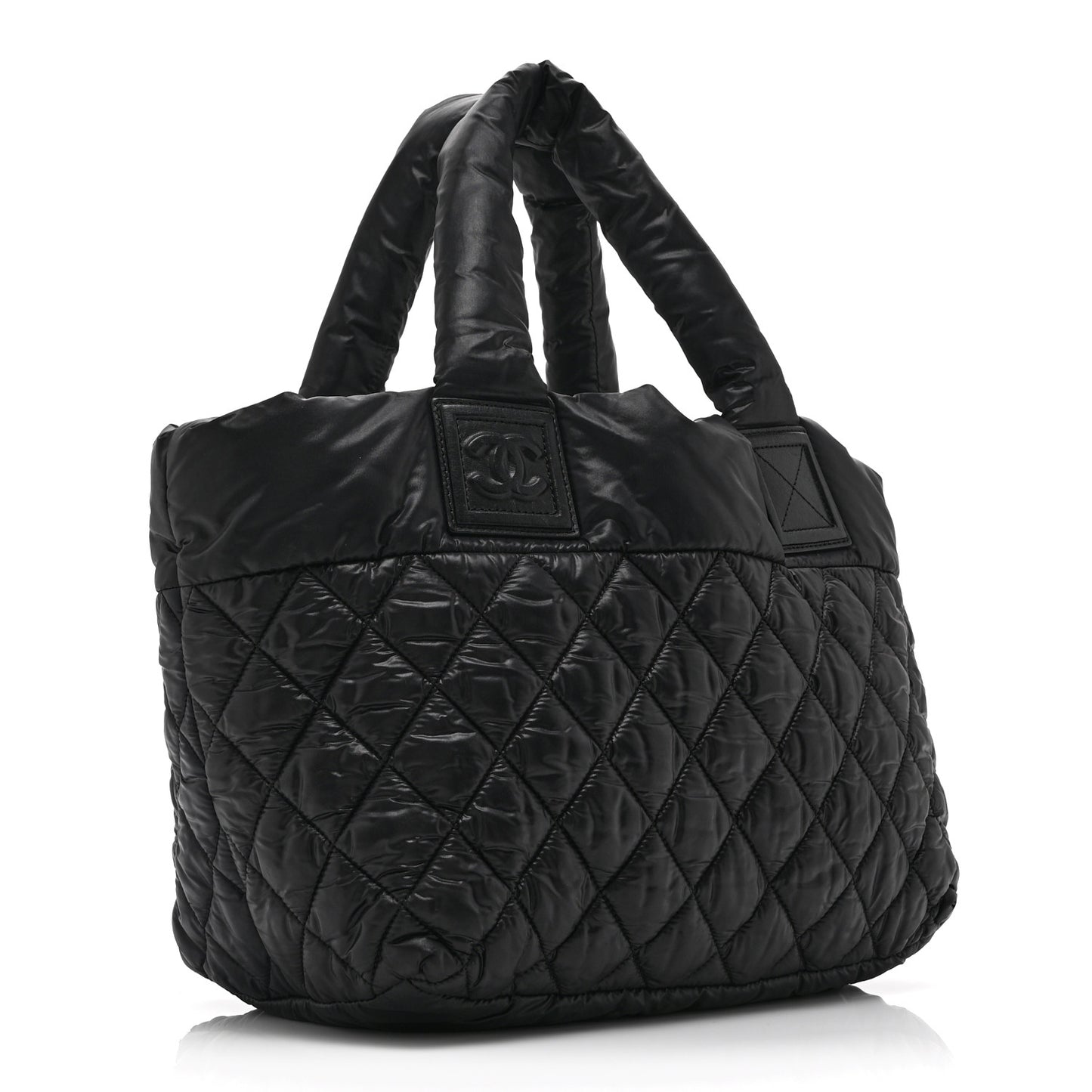 Nylon Quilted Small Coco Cocoon Tote Black