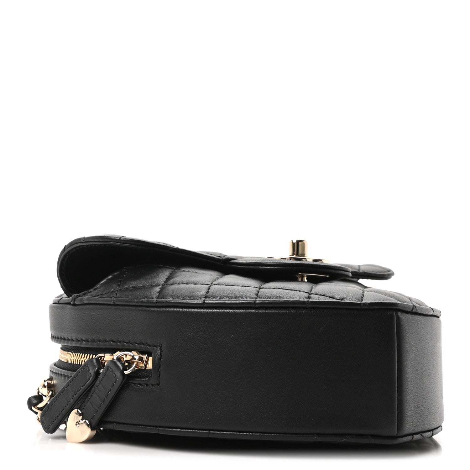 Chanel Lambskin Quilted Large CC In Love Heart Bag Black 4 of 9