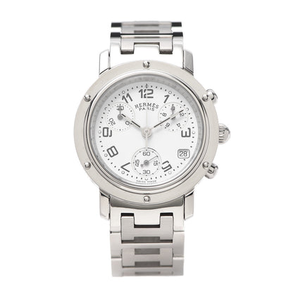 Hermes Stainless Steel 31mm Clipper Chronograph Quartz Watch 1 of 5