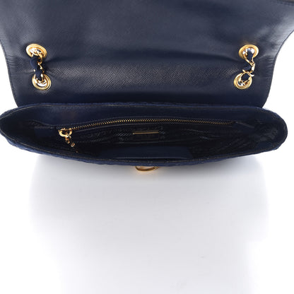 Prada Nylon Tessuto Impuntu Quilted Flap Baltico 5 of 13
