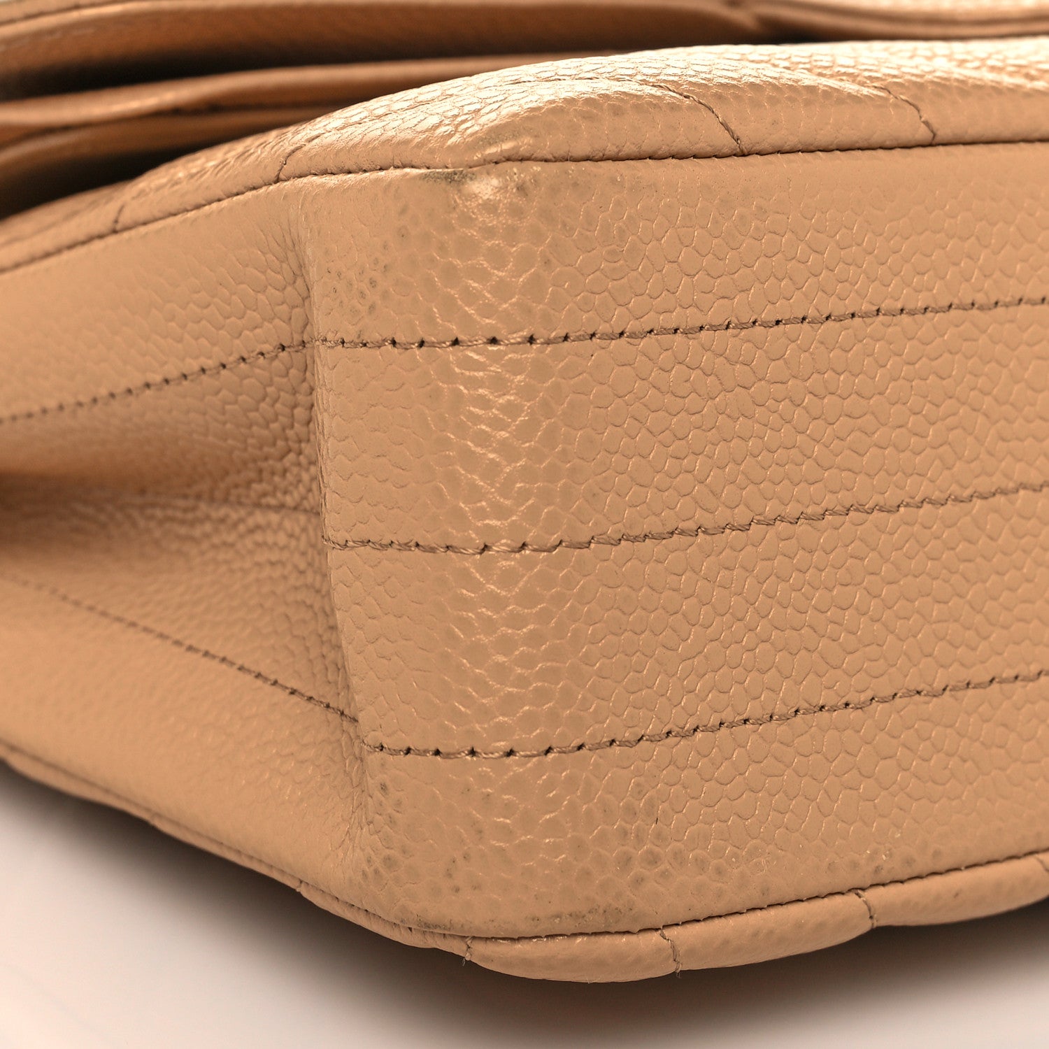 Chanel Caviar Chevron Quilted Small Double Flap Beige 9 of 12