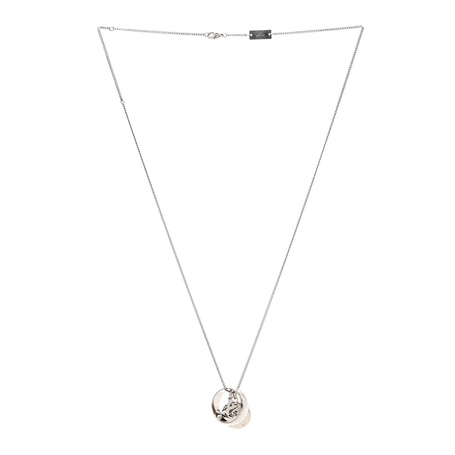 Louis Vuitton Zamac Palladium Monogram Charms Necklace Silver 3 of 6