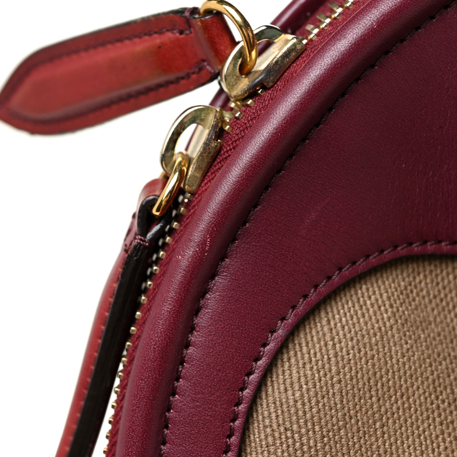 Burberry Canvas Mega Check Calfskin Medium Bloomsbury Saddle Burgundy 16 of 19