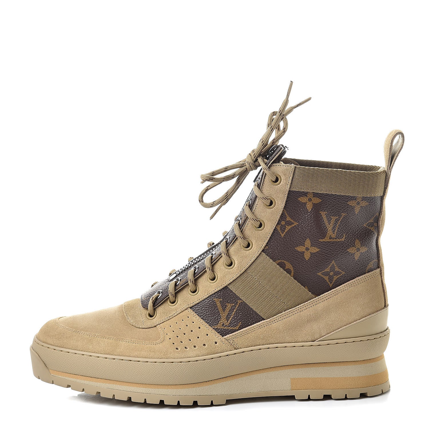 Louis Vuitton Monogram Harlem Mens Ankle Boots 7.5 Beige 1 of 6