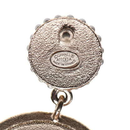 Chanel Pearl CC Drop Earrings Light Gold 3 of 8