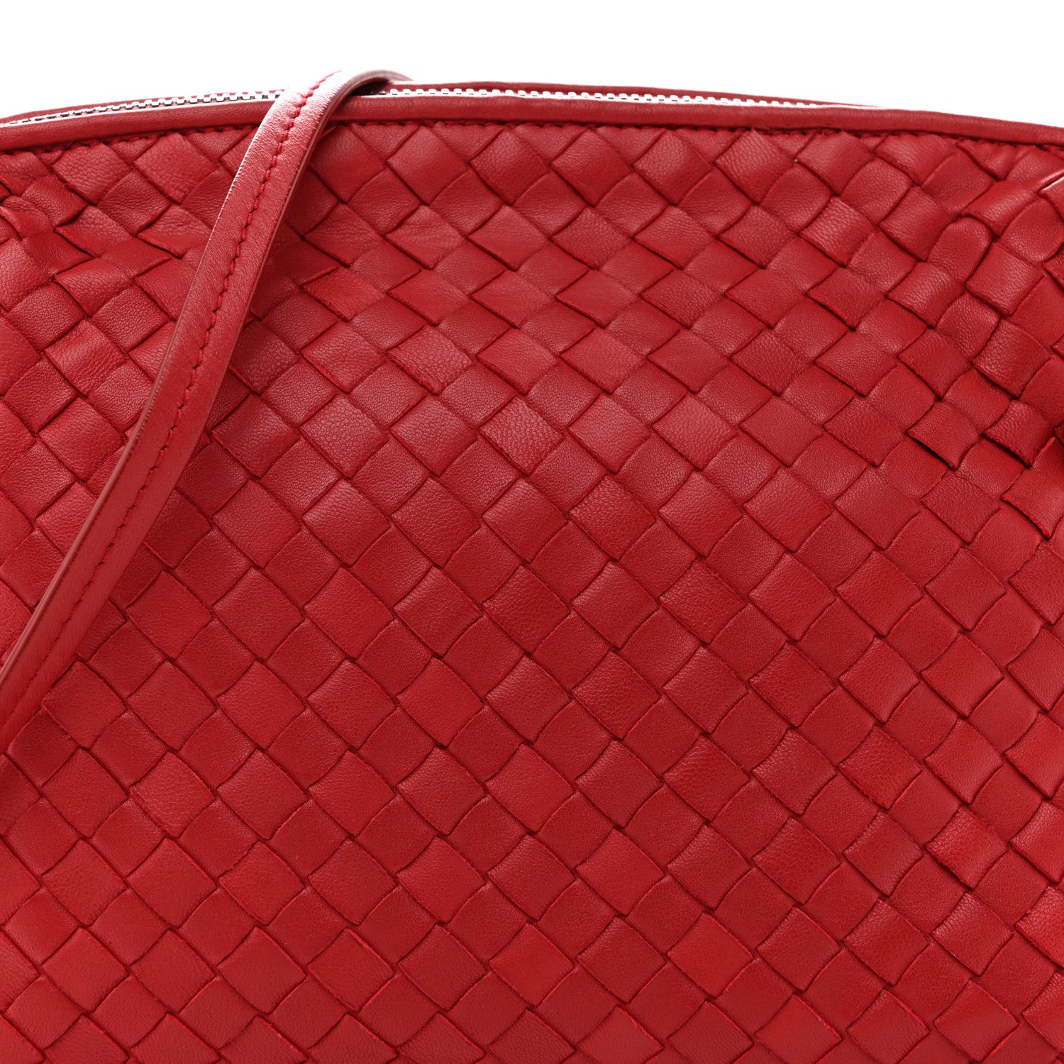 Bottega Veneta Nappa Intrecciato Nodini Crossbody Messenger Red 8 of 13