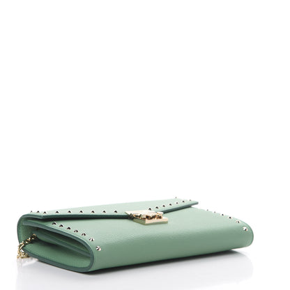 MCM Calfskin Studded Large Crossbody Wallet Mint 3 of 9