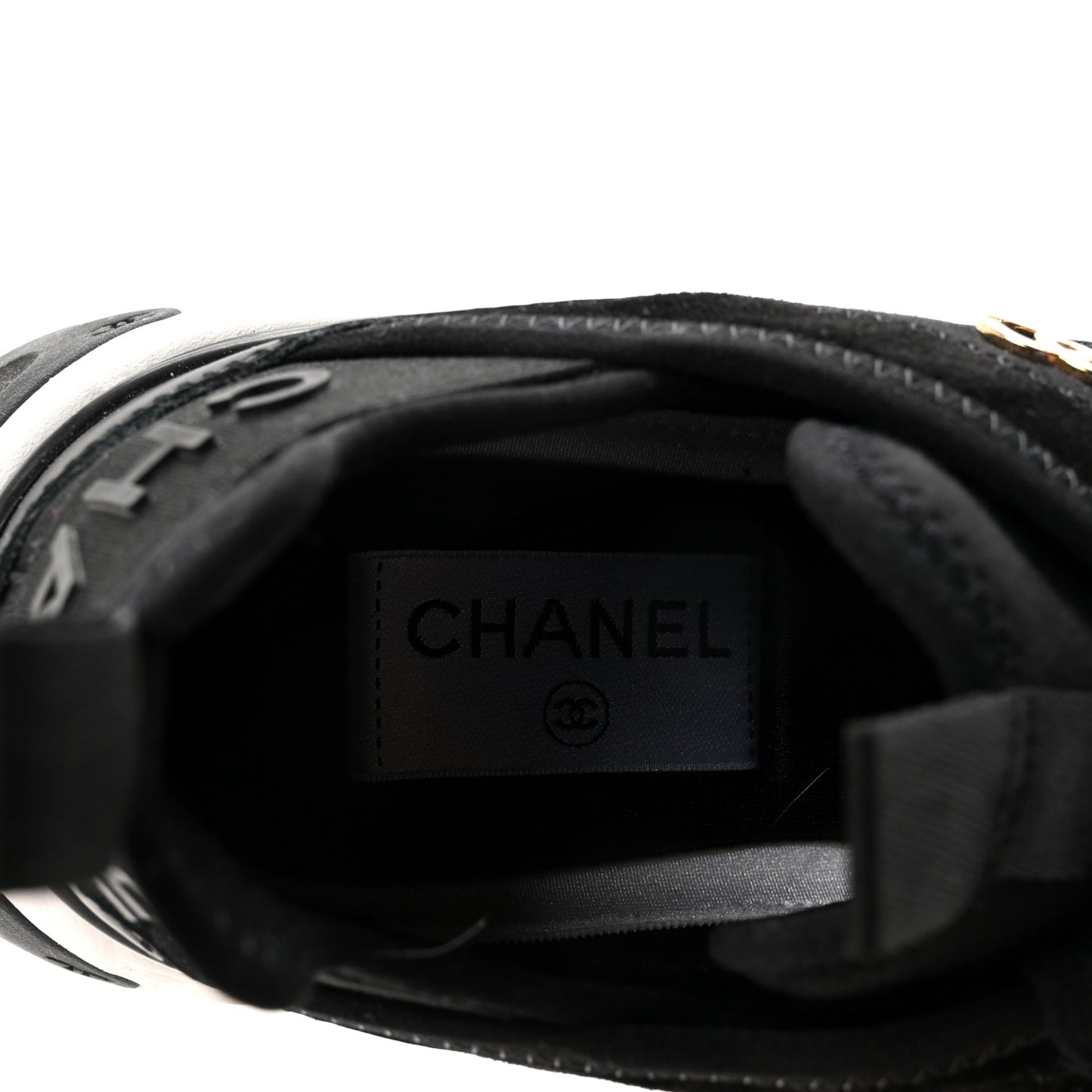 Velvet Calfskin Mixed Fibers CC Sneakers 37 Black