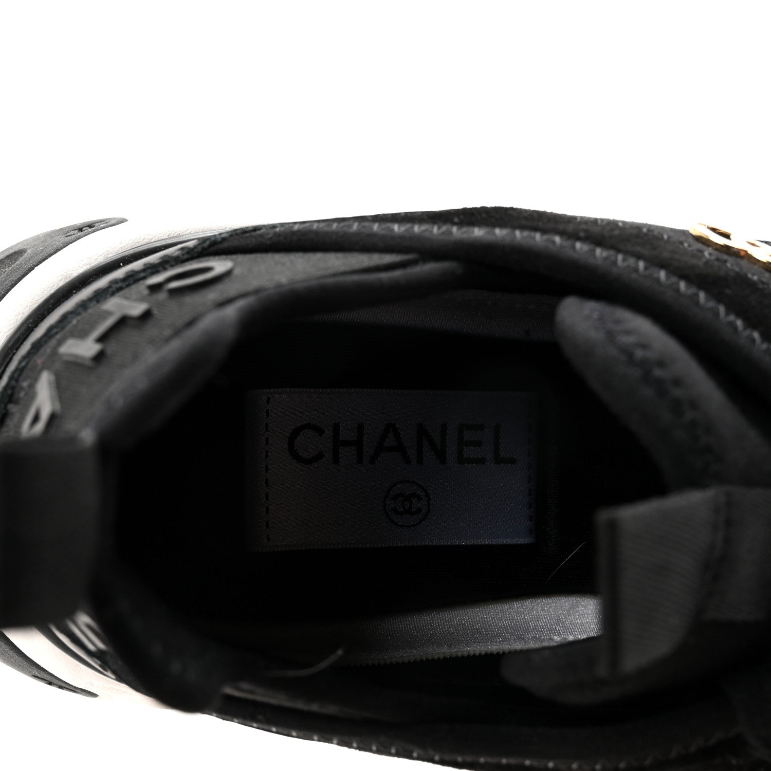 Chanel Velvet Calfskin Mixed Fibers CC Sneakers 37 Black 8 of 10