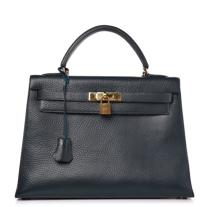 Hermes Fjord Sellier Kelly 32 Bleu Marine 1 of 41