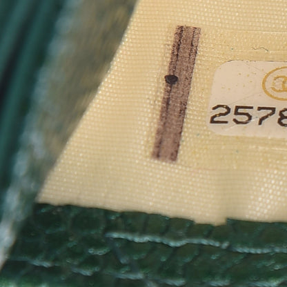 Chanel Metallic Caviar Quilted Card Holder Green 8 of 9