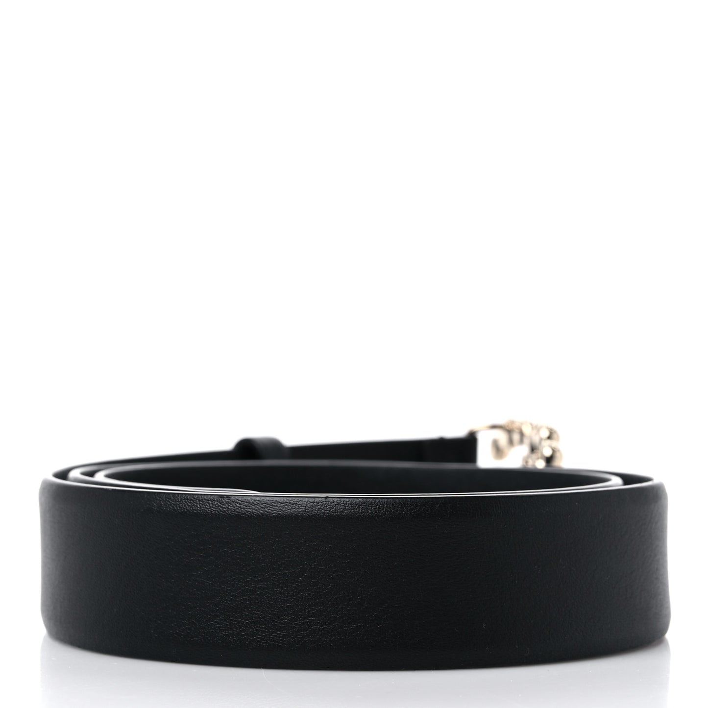 Calfskin Metal Beaded CC Belt 80 32 Black