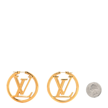 Louis Vuitton Metal Louise Hoop Earrings Gold 2 of 5